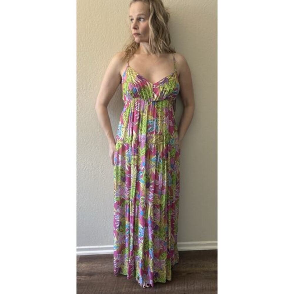 MAGARI ITALY colorful floral maxi dress size large